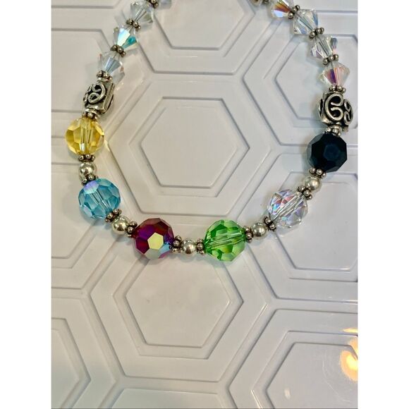Multi Color Crystal Bracelet with Cross Charm #christian #cross #faith #handmade - Picture 5 of 6